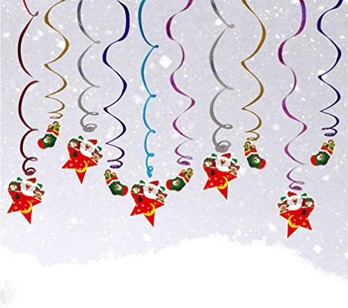 Amosfun 1 Takım Noel Asılı Swirls Süslemeleri Noel Tavan Süslemeleri Noel Parti Malzemeleri Noel Stocking Desen Tek Spiral