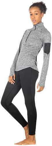 ıcyzone kadın Egzersiz Yoga eşofman 1/2 Zip Uzun Kollu Koşu Gömlek
