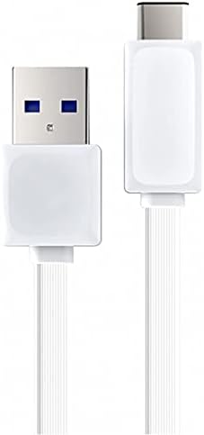 Hızlı Güç Düz USB-C Kablosu USB 3.0 Gigabyte Hızları ve Hızlı Şarj Uyumlu Huawei MateBook E ile uyumlu! (Beyaz 3. 3ft1M)