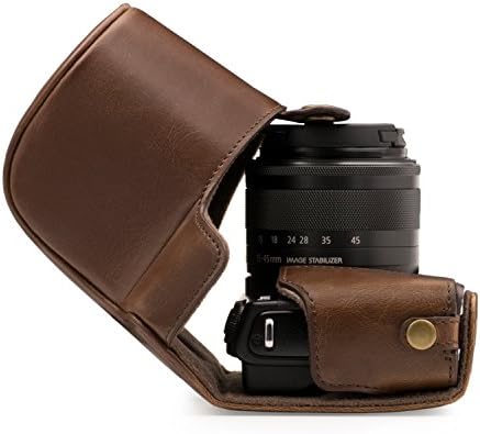 MegaGear Hiç Hazır Deri Kamera Kılıfı Canon EOS M200 ile Uyumlu, M100 (15-45mm)