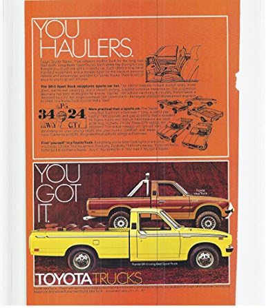 Toyota | Sr-5 Uzun Yataklı Spor Kamyon için 1977 Vintage Baskı Reklamı