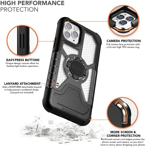 Rokform - iPhone 11 Pro Kristal Kılıf + Döner Dash Dağı Telefon Dağı için Araba, Kamyon, veya Van