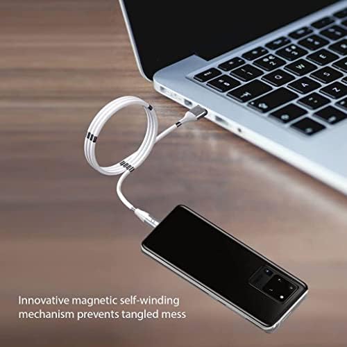 USB-C Manyetik şarj Kablosu ile Samsung SM-M205F için Çalışır Tipi C, Emme Geri Çekilebilir Hızlı Nano Veri Kablosu Kablosu