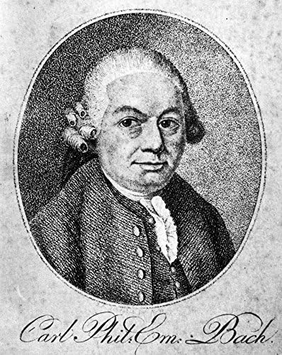 Carl Philipp Emanuel Bach N (1714-1788) Alman Besteci Çağdaş Aquatint Gravür Poster Baskı tarafından (18x24)