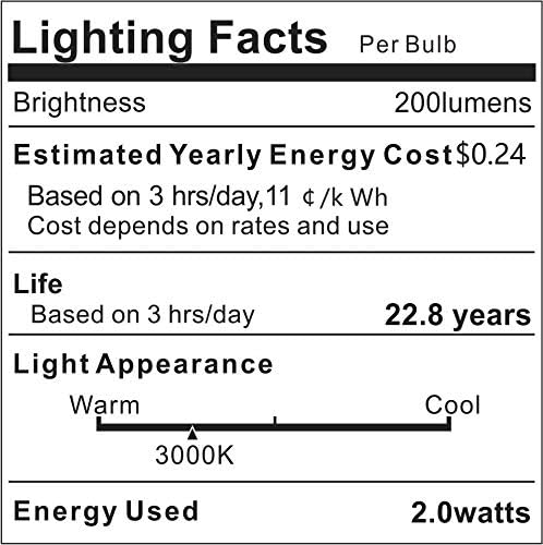 LED Şamdan Ampuller 2 Watt (25 W Eşdeğer), yumuşak Beyaz 3000 K, 200lm, C35 Buzlu Cam mum Ampul Tabanı E12 Avize B11 tavan