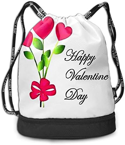 İpli Sırt Çantası Mutlu Sevgililer Günü Aşk Kalp Çiçekler omuz Çantaları