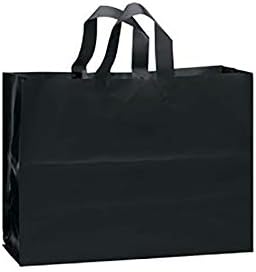 Plastik Alışveriş Çantaları 25 Siyah Buzlu 16 x 6 x 12 Ayaz Mal Hediye Büyük