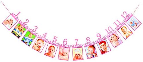 1st Doğum Günü Partisi Afiş, bebeğin İlk Doğum Günü Partisi Işareti Dekorları, Kayıt Bebek gelen 1-12 Ay Büyüme Photo Booth