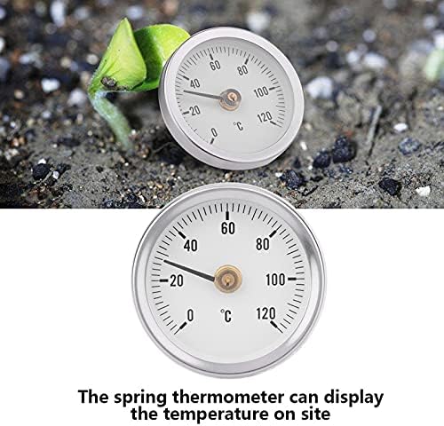 Termometre 63mm Su Geçirmez Toz Geçirmez IP55 0-120° Bimetal Sıcaklık Bahar Termometre Boru Yüzeyi