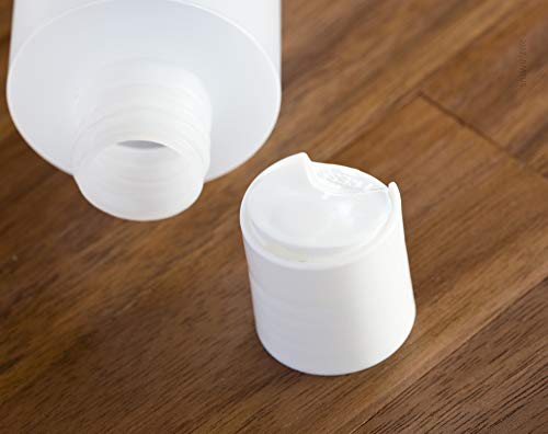 Beyaz Disk Kapaklı 6 oz Şeffaf Doğal Doldurulabilir Plastik Sıkma Şişesi - (12 Paket)