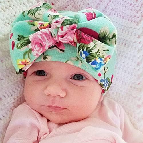 DRESHOW BQUBO Yenidoğan Hastane Şapka Bebek Bebek Şapka Kap Büyük Yay ile Yumuşak Sevimli Düğüm Kreş Bere