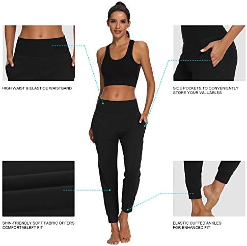 ZJCT kadın Joggers cepli pantolon Aktif eşofman altı Yüksek Bel Yoga Egzersiz Koşu dinlenme pantolonu