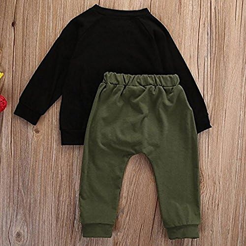 Bebek Çocuk Yürüyor Boy Baskılı Tops Pantolon Tayt Giyim Giyim Seti 0-3 Y