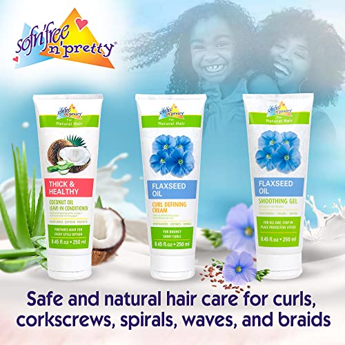 Sofn'free n'pretty-Kıvırcık Saçlar için Kalın ve Sağlıklı Hindistan Cevizi Yağı Bırakma Kremi-Çocuk Saçı için Güvenli, Nemlendirir,