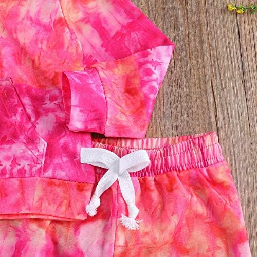 Toddler Bebek Kız Erkek Güz Kış Giysileri Kravat Boya Hoodie Uzun Kollu Kazak Üst Pantolon Kadife Eşofman Set 2 Adet