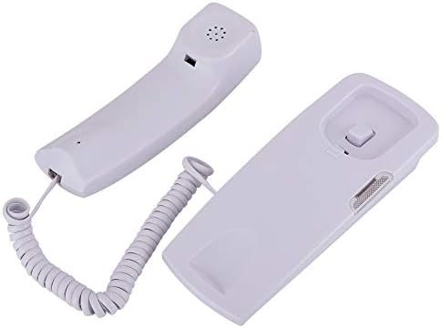 Duvar Asılı Telefon, Arayan Kimliği ile T555 Mini Duvara Monte Telefon, LCD Ekran Aydınlatmalı Otel Ev Ofis Telefonu (Beyaz)