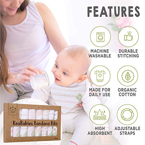 Bebek Bandana Saçmalamak Önlükler Ve Toddler Yastık Yastık Paketi ile - Organik Pamuk Bebek Önlükler için Bebek, Toddler (Tatlı
