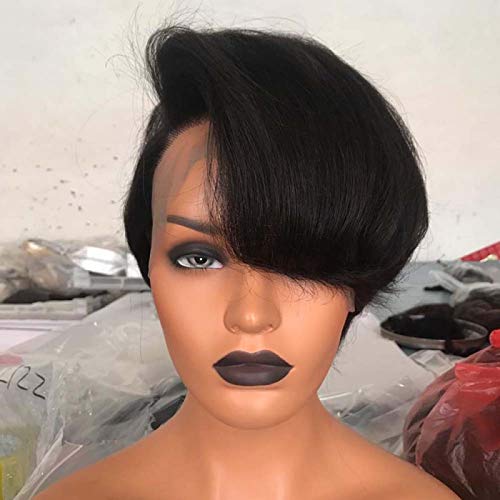 Bejoy Saç Peri Peruk Siyah Kadınlar ıçin 4×4 Dantel Kapatma Peruk 12A işlenmemiş insan saçı peruk Brezilyalı Kısa Saç Peruk