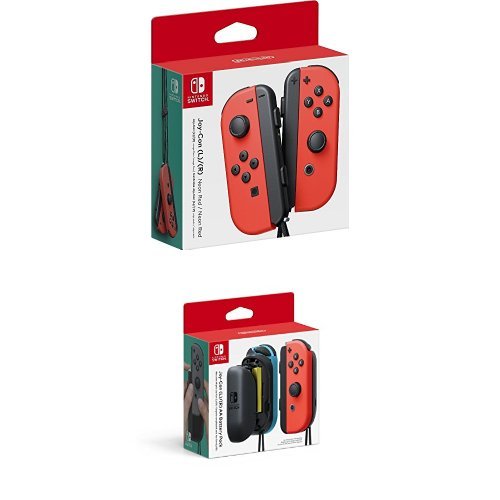 Nintendo Joy-Con (L/R)-Neon Kırmızı ve Switch - Joy-Con AA Pil Takımı