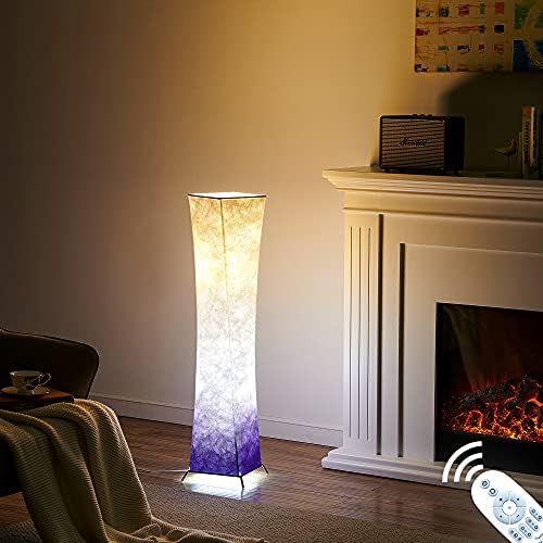 Zemin Lambası, Uzaktan Kumandalı chiphy Kağıt Ayaklı Lamba, Kısılabilir 10 Seviye Parlaklık ve Renk Sıcaklığı 12W / 2 LED Ampul(2400