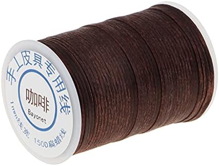shamjına Dikiş Örgülü Mumlu Konu 1mm Deri El Dikiş DIY El Sanatları Dize Kordon ( 6 Renk Seçilebilir) - Kahve