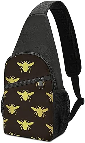 Altın arı Sling sırt çantası rahat Crossbody sırt çantası göğüs omuz çantası seyahat ve yürüyüş için