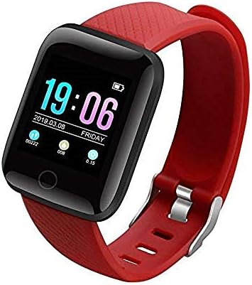 erkekler için hhscute Akıllı Saatler, Android için Akıllı Saat Sağlık Tourbillon Su Geçirmez Spor (Kırmızı)