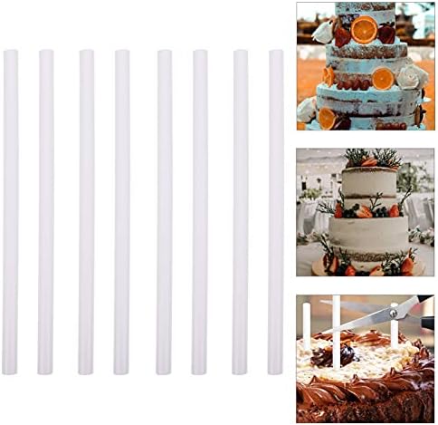 DOITOOL Katmanlı Kek Yapımı için Beyaz Plastik Kek Dübel Çubukları, 24 Adet Kek Destek Çubukları Katmanlı Kek İstifleme ve