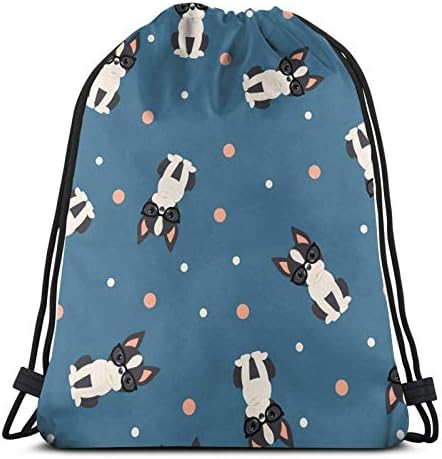 Paket Sırt Çantaları Spor İpli Çanta Boston Terrier Rahat Kadın Erkek Paket Çanta Çuval Şık Hafif Sevimli Eğitim Sırt Çantası
