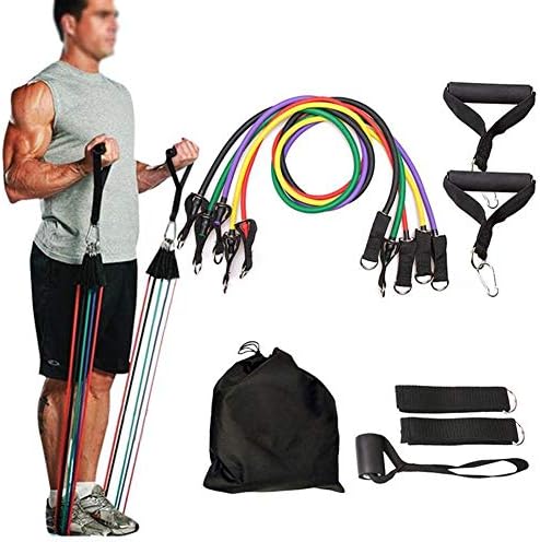 MUMA Direnç Egzersiz Bantları Ev Spor Ekipmanları Erkekler Kadınlar için Egzersiz Fitness Seti -5 Tüpler, Kapı Çapa, 2 Kolları,