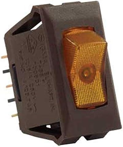 JR Ürünleri 12555 Sarı / Siyah SPST Işıklı Açma / Kapama Düğmesi