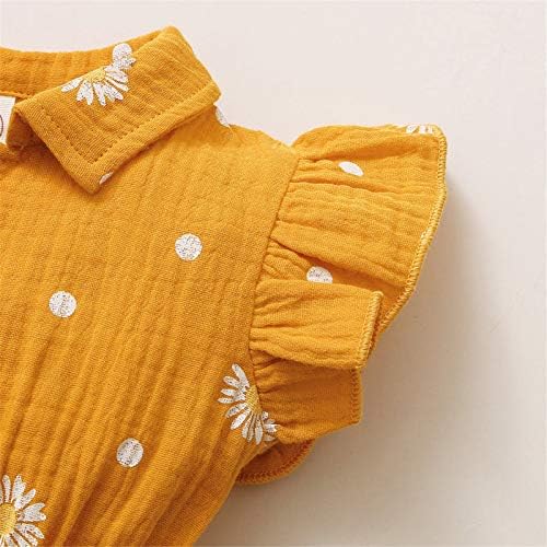 Toddler Bebek Kız Yaz Kısa Set Backless Halter Papatya Üst + Ilmek Pantolon Çiçek Outhfits Sunsuit Giysileri