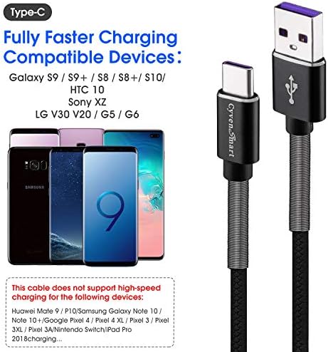 Kısa USB Tip C Kablo 1ft,2 Paket USB A 2.0-USB-C Hızlı Şarj Cihazı Dayanıklı TPE Kablosu Samsung Galaxy S10 S9 S8 Plus Not