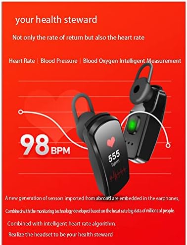 GOUCER Akıllı Bilezik Ayarlanabilir Ayrılabilir Kulaklık Kan Basıncı Kalp Hızı Egzersiz Çağrı Bluetooth Bilezik Bluetooth Spor