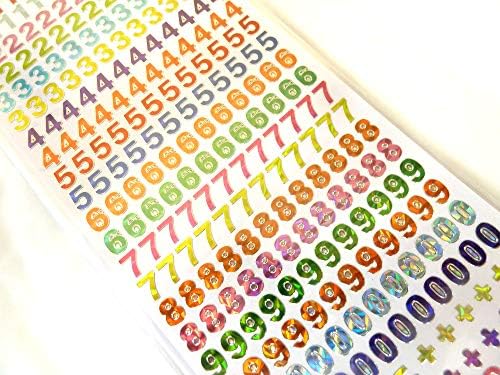 Küçük Renkli Yapışkan Yapışkan Sayılar 0-9, El Sanatları için Etiketler Etiketler