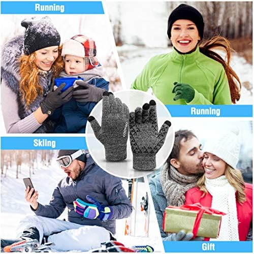 COOYOO Kış Eldiven Kadınlar ve Erkekler için 1/2/3 Pairs, Yükseltilmiş dokunmatik ekran eldiveni, Kaymaz Silikon Jel-Elastik