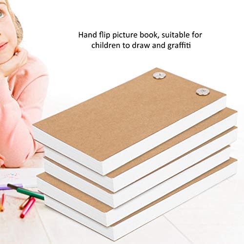 Flip Kitap Kiti, El-Boyalı Kitaplar + Vidalar Set Çocuk Boyama Araçları Çizim Kurulu, 5 Pcs için Ayrı Animasyon Sanayi Kağıt