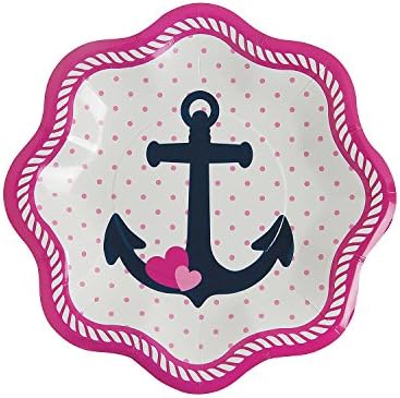 Eğlenceli Express-Denizcilik Kız Tatlı Tabakları (8 adet) için Doğum Günü-Parti Malzemeleri-Baskı Sofra-Baskı Tabaklar ve Kaseler-Doğum