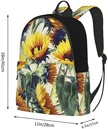Ayçiçeği büyük kapasiteli moda baskılı dayanıklı sırt çantası Unisex rahat kadın seyahat sırt çantası