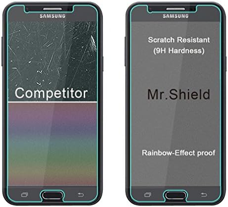 [3-PACK] - Mr. Shield İçin Tasarlanmış Samsung Galaxy J7V / J7 V (2017 Sürümü SADECE) [2015 ve Sürümü İçin Sığmaz] [Temperli