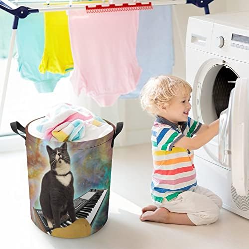 Kedi Uzay Katlanabilir çamaşır sepeti Sepet Depolama Organizatör Kapaklı Giysi Oyuncak Koleksiyonu İçin