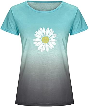 Kadınlar için UNBRUVO Tişörtleri, Bayan Baskı Kısa Kollu Bluz Casual Tee Tops