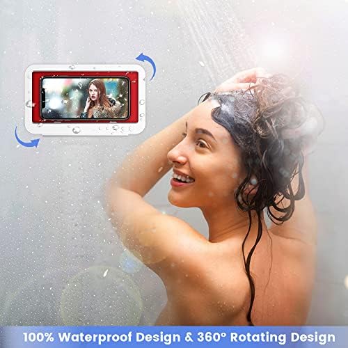 Duş telefon tutucu Su Geçirmez 360° Rotasyon duş telefon kılıfı Dokunmatik Anti Sis Duvar Montaj telefon tutucu Duş banyo aynası