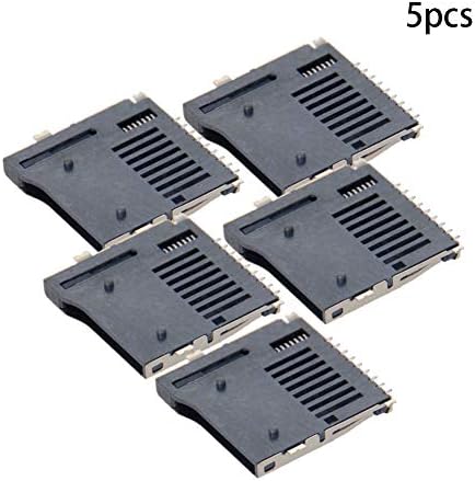 Fielect 5 adet SD Hafıza Kartı Soket Tutucu Yaylı Itme Tipi PCB Dağı Bağlayıcı 9 Pin