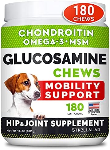 STRELLALAB Glucosamine Köpekler için Davranır-Omega-3 Balık Yağı ile Eklem Takviyesi-Kondroitin, MSM-Gelişmiş Hareketlilik