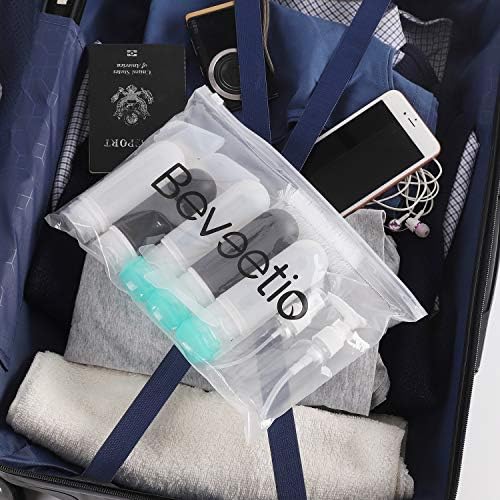 Beveetio 17 Paket Seyahat Şişeleri TSA Onaylı, Tuvalet Malzemeleri için 3OZ Sızdırmaz Silikon Doldurulabilir Seyahat Boyutu
