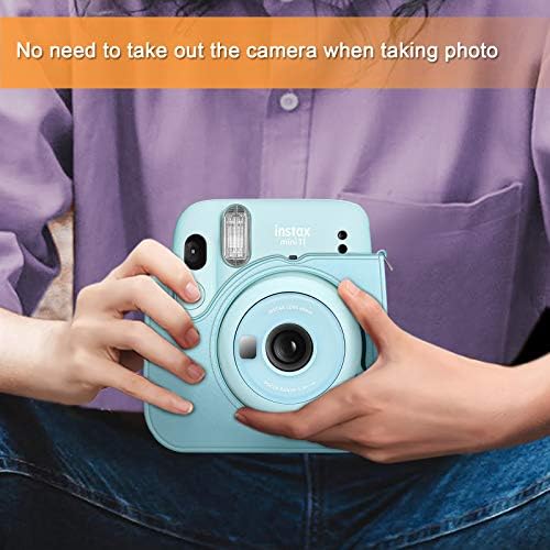Fujifilm Instax Mini 11 Anında Kamera için Fintie Koruyucu Kılıf-Çıkarılabilir Ayarlanabilir Kayış, Buz Mavisi ile Premium