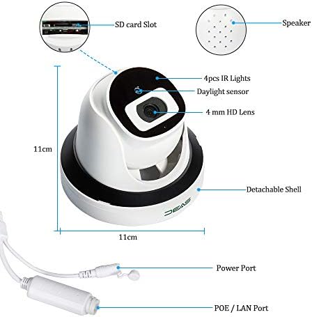 POE IP Kamera, SV3C Dome POE Kamera , 1080 P Ev Güvenlik Kapalı Açık Kamera ile İki Yönlü Ses, Gece Görüş, Hareket Algılama,