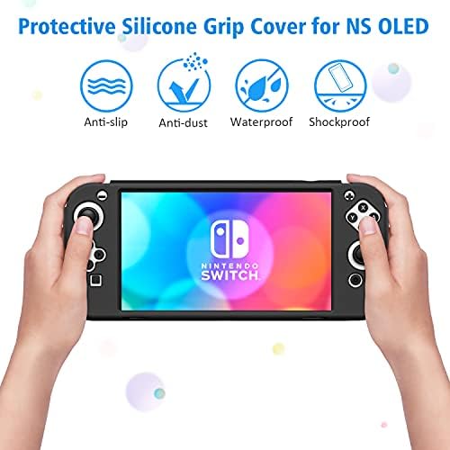 OIVO Switch OLED Koruyucu Silikon Kılıf Nintendo Switch OLED ile Uyumlu, Switch OLED Konsolu için 2 Oyun Yuvalı Switch OLED