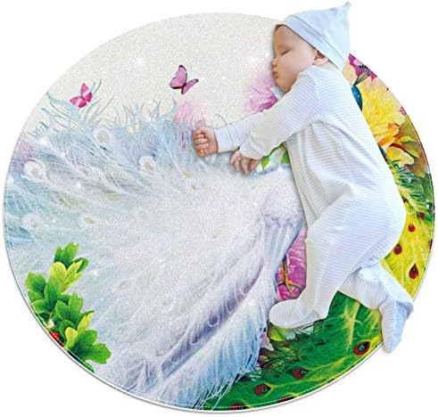 Yağlıboya Tavuskuşu Çiçekler Bebek playmat Ev Dekoratif Halı Yumuşak ve Yıkanabilir Ped Kaymaz çocuk Yürümeye Başlayan Bebekler